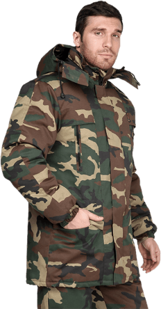 Куртка ТУРИСТ утеплённая, КМФ зелёный